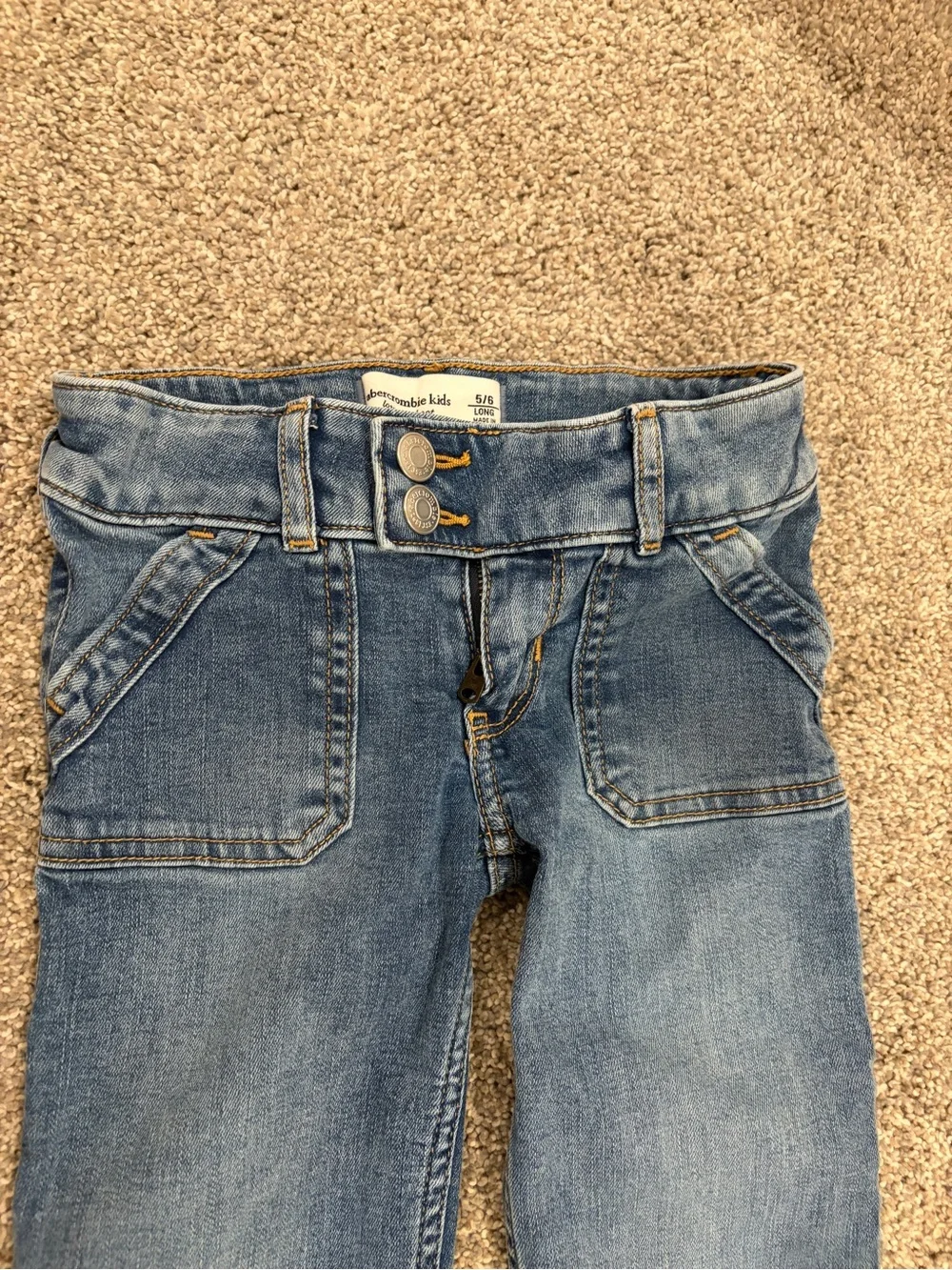 Kids Blue Denim Jeans - Classic Straight Fit size 5/6 Long